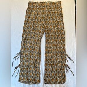 Luukse  2XL Super Soft Pants 100% Viscose Elastic Waist Side Slit With Ties